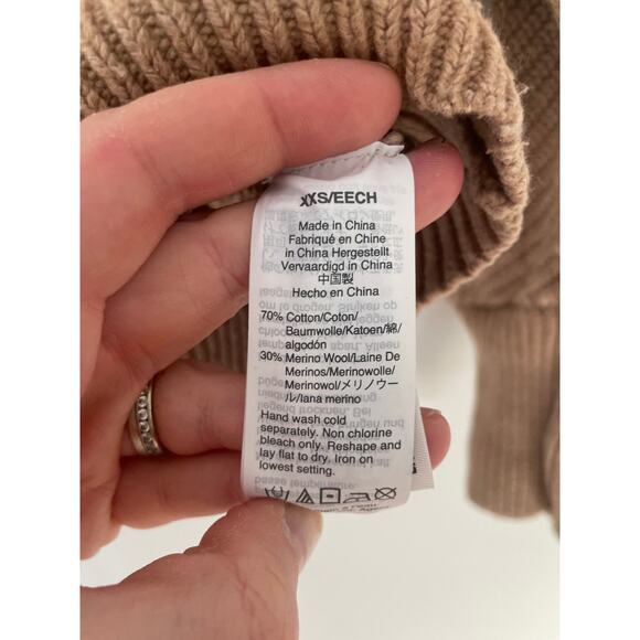 ⭐️ 3/$20 Madewell Fairbanks Crewneck Sweater XXS Tan Pullover Balloon Sleeve - Picture 12 of 13